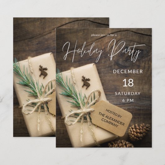 Budget Reindeer & Cadeau Holiday Party (Voorkant / Achterkant)