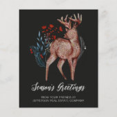Budget Reindeer Nordic Folk Business Holiday Card (Voorkant)