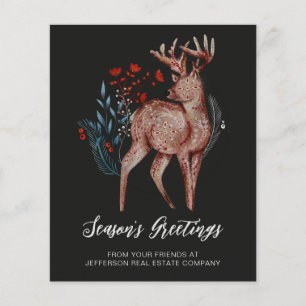 Budget Reindeer Nordic Folk Business Holiday Card