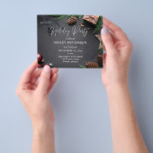 Budget Reindeer & Pine Rustic Holiday Party Flyer (Hand)