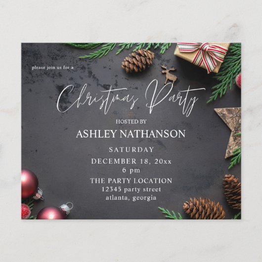 Budget Reindeer & Pine Rustige Kerstfeest Flyer (Voorkant)