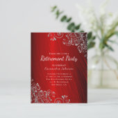 Budget Retirement Party Ruby Red Invitation (Staand voorkant)