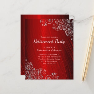 Budget Retirement Party Ruby Red Invitation