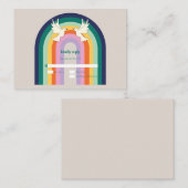 Budget Retro 70s Arch Rainbow RSVP-kaart Notitiekaartje (Voorkant / Achterkant)
