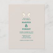 Budget Retro 70s Arch Rainbow Uitnodiging (Achterkant)