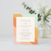 Budget Retro Abstracte Stripes Chic Wedding Invite (Staand voorkant)