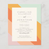 Budget Retro Abstracte Stripes Chic Wedding Invite (Voorkant)