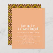 Budget Retro Aesthetic Chic Peach Wedding Invite (Voorkant / Achterkant)