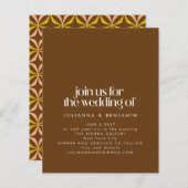 Budget Retro Aesthetic Trendy Brown Wedding Invite (Voorkant / Achterkant)