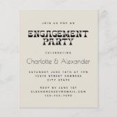 Budget Retro Black en White Engagement Party (Voorkant)