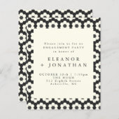 Budget Retro Black White Geometry Engagement Party (Voorkant / Achterkant)