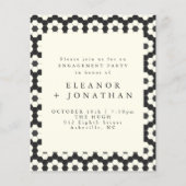 Budget Retro Black White Geometry Engagement Party (Voorkant)