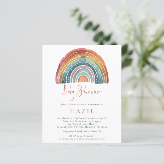 Budget Retro Boho Rainbow Bohemian Baby shower (Staand voorkant)