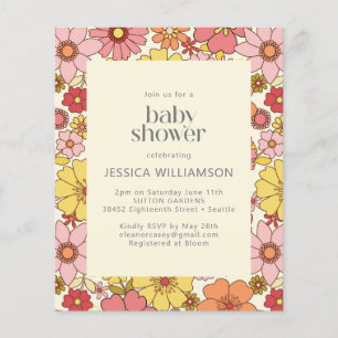 Budget Retro Boho Roze Geel Bloemstuk Baby Shower
