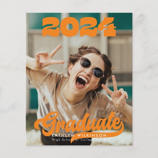 BUDGET Retro Bold Typography Photo Afstuderen Flyer (Voorkant)