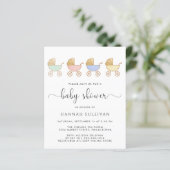 Budget Retro Carriges Baby shower Invitation (Staand voorkant)