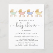 Budget Retro Carriges Baby shower Invitation (Voorkant)