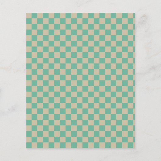 Budget Retro Checkerboard Mint Pink Weddenschap (Achterkant)