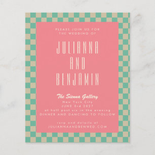 Budget Retro Checkerboard Mint Pink Weddenschap