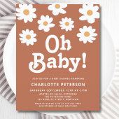 Budget Retro Daisy Baby shower Invitation
