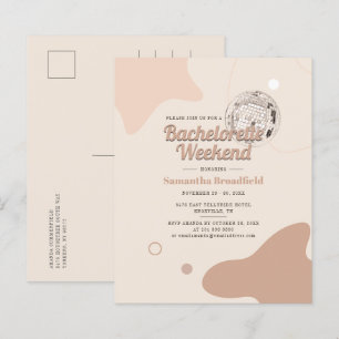 Budget Retro Disco Bruidsweekend Uitnodiging