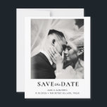 BUDGET Retro Elegant Photo Wedding Save the date<br><div class="desc">Announce your special day in retro style with this elegant black-and-white photo Save the Date card. Featuring a romantic,  intimate portrait of the couple beneath a soft veil,  this design blends modern minimalism with classic sophistication.</div>