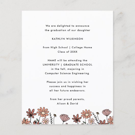 BUDGET Retro Floral Arch Foto AFSTUDEERDER Aankond (Achterkant)