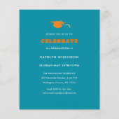 BUDGET Retro Floral Wreatal Afstuderen Invitation (Achterkant)