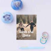 Budget Retro Foto De datum opslaan Flyer (Enkel)