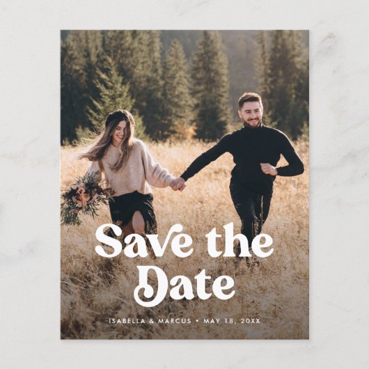 Budget Retro Foto De datum opslaan Flyer (Voorkant)