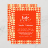 Budget Retro Geometrisch Rood Sinaasappel Vet Baby (Voorkant / Achterkant)