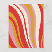 Budget Retro Groovy 70s Ivoor Rood Bruiloft Uitnod (Achterkant)