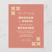 Budget Retro Groovy 70s Patroon Bruiloft Uitnodigi (Voorkant)