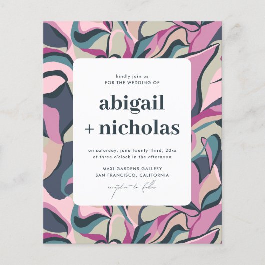 Budget Retro Groovy Kleurrijke Abstracte Bruiloft (Voorkant)