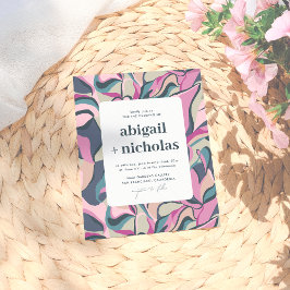 Budget Retro Groovy Kleurrijke Abstracte Bruiloft