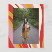 Budget Retro Groovy Red 70s Graduation Party Foto (Achterkant)