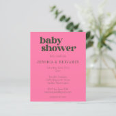Budget Retro Groovy Roze Groen Baby shower Uitnodi (Staand voorkant)