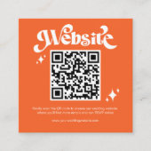 Budget Retro Groovy Script QR Code Trouwwebsite Informatiekaartje (Voorkant)