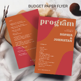 Budget retro huwelijksprogramma sjabloon