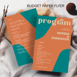 Budget retro huwelijksprogramma sjabloon