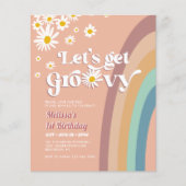 Budget Retro Laten we Groovy Daisy Rainbow Verjaar (Voorkant)