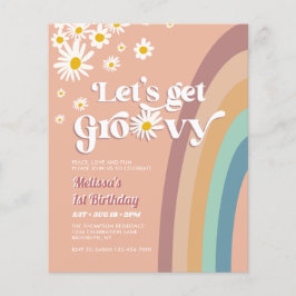 Budget Retro Laten we Groovy Daisy Rainbow Verjaar