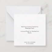 Budget Retro Moderne Liefde en Bedankt bruiloft Notitiekaartje (Achterkant)