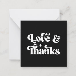 Budget Retro Moderne Liefde en Bedankt bruiloft Notitiekaartje
