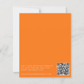 Budget Retro Oranje Geruite Trouw QR Code Uitnodig (Achterkant)