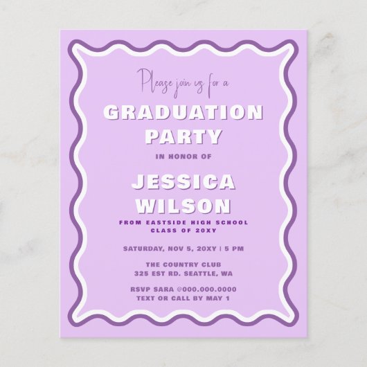 Budget Retro Paars Photo Afstuderen (Voorkant)