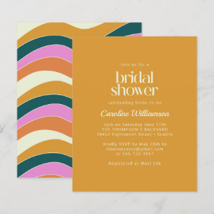 Budget Retro Pink Yellow Wavy Lines Vrijgezellenfe