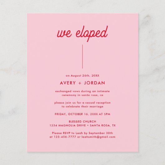 Budget Retro Roze & Rode Niets Gewoons Einfach Lie Flyer (Achterkant)