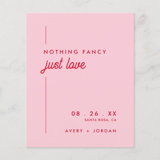 Budget Retro Roze & Rode Niets Gewoons Einfach Lie Flyer (Voorkant)