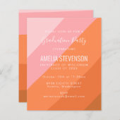 Budget Retro Roze Sinaasappel Afstudeerfeest Uitno (Voorkant / Achterkant)